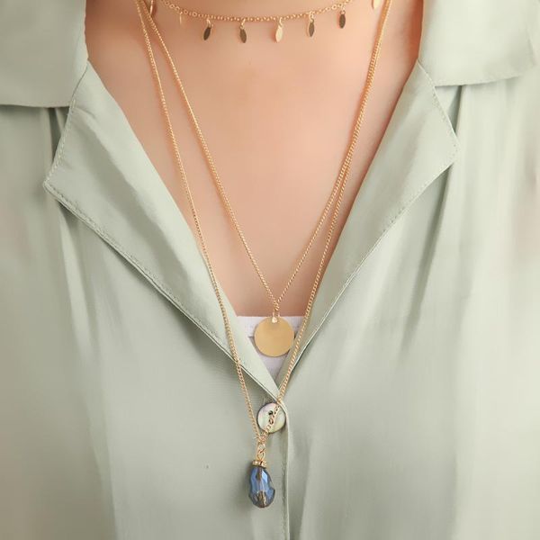 chains fashion personality bohemian multilayer necklaces for woman handmade crystal pendant chokers exquisite simple jewelry, Silver
chains fashion personality bohemian multilayer necklaces for woman handmade crystal pendant chokers exquisite simple jewelry, Silver
