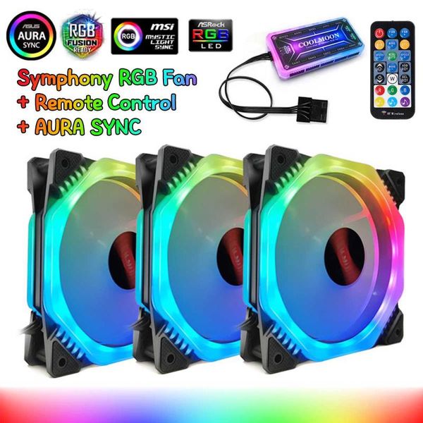fans & coolings rgb fan 120mm dual aura sync pc cooling ir music remote controller computer cooler adjustable and speed 
fans & coolings rgb fan 120mm dual aura sync pc cooling ir music remote controller computer cooler adjustable and speed
