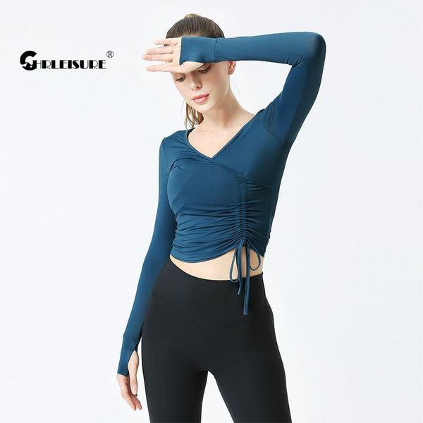 yoga outfit chrleisure slim sports side drawstring finger cot long sleeve running breathable quick dry fitness blouses
yoga outfit chrleisure slim sports side drawstring finger cot long sleeve running breathable quick dry fitness blouses