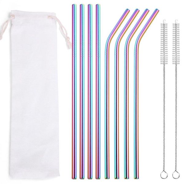 drinking straws rainbow color reusable metal set with cleaner brush bag straw party tableware milk drinkware
drinking straws rainbow color reusable metal set with cleaner brush bag straw party tableware milk drinkware