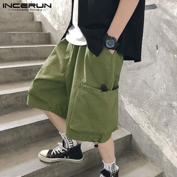 men's shorts incerun summer men casual solid color drawstring pockets streetwear fashion cargo breathable loose bottoms 7, White;black
men's shorts incerun summer men casual solid color drawstring pockets streetwear fashion cargo breathable loose bottoms 7, White;black