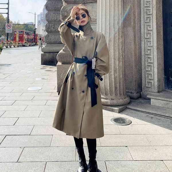women's trench coats nova marca feminina trench coat double-breasted longo impermeável à prova de vento primavera outono blusão para la, Tan;black
women's trench coats nova marca feminina trench coat double-breasted longo impermeável à prova de vento primavera outono blusão para la, Tan;black