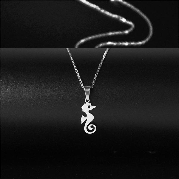 chains 2021 choker fashion metal cute little seahorse necklaces for women stailess steel animal necklace collar mujer jewelry gift, Silver
chains 2021 choker fashion metal cute little seahorse necklaces for women stailess steel animal necklace collar mujer jewelry gift, Silver
