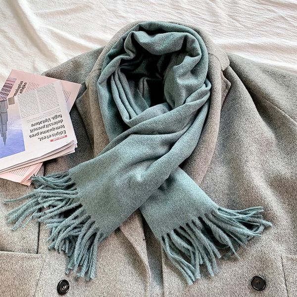 scarves cashmere scarf women winter 2021 solid color wool for cold outdoor korean tassel shawl pashmina bufandas invierno mujer, Blue;gray
scarves cashmere scarf women winter 2021 solid color wool for cold outdoor korean tassel shawl pashmina bufandas invierno mujer, Blue;gray