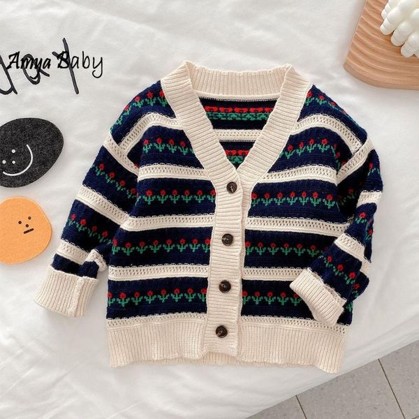 pullover amya baby kids cardigan knitted striped v-neck casual spring autumn children outwear girls christmas sweater, Blue
pullover amya baby kids cardigan knitted striped v-neck casual spring autumn children outwear girls christmas sweater, Blue