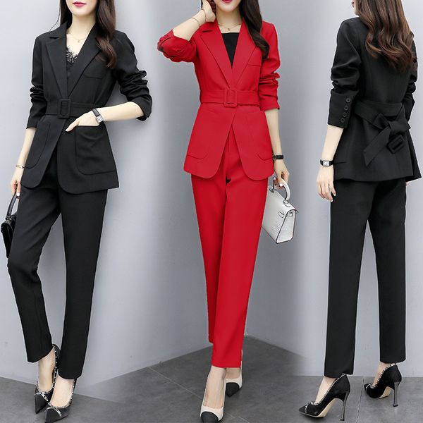 spring autumn leisure professional temperament ladies new and elegant was waist thin pants suit small 5kzm, White;black
spring autumn leisure professional temperament ladies new and elegant was waist thin pants suit small 5kzm, White;black