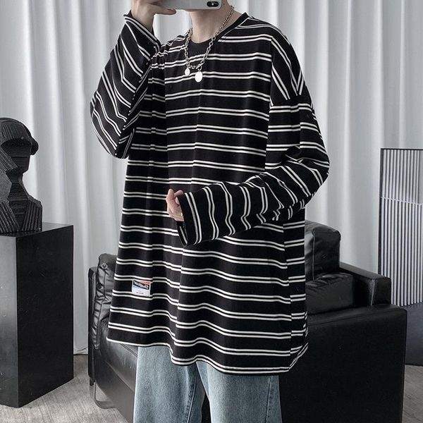 men's t-shirts 2021 fashion striped printing coats long sleeve round neck t shirts clothes pullover casual oversized shirt size m-2xl, White;black
men's t-shirts 2021 fashion striped printing coats long sleeve round neck t shirts clothes pullover casual oversized shirt size m-2xl, White;black