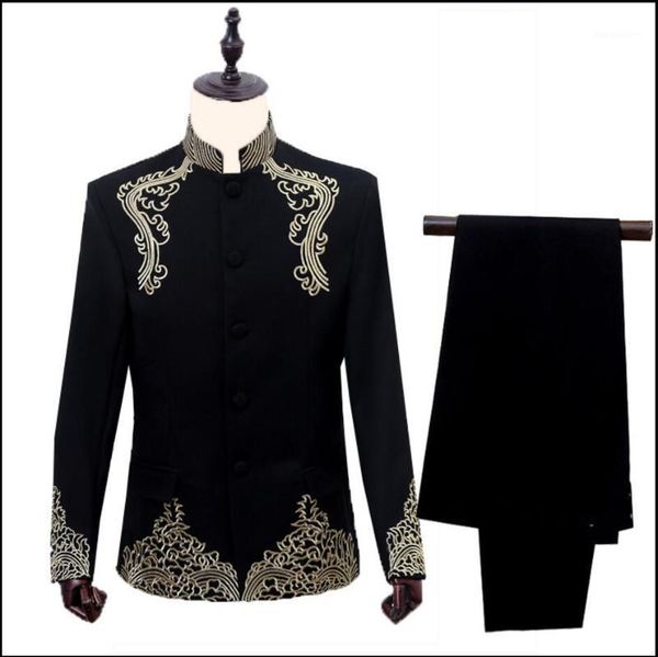 m-xxl chinese style dress printing suits stand collar stage costumes take pictures clothing groom wedding singer men's & blazers, White;black
m-xxl chinese style dress printing suits stand collar stage costumes take pictures clothing groom wedding singer men's & blazers, White;black