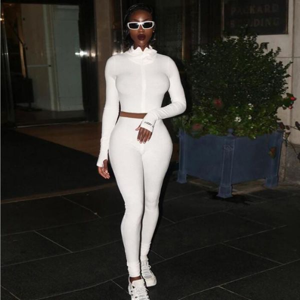 women's two piece pants rib knit cotton 2 pieces set women outfits activewear fitness elastic long sleeve crop leggings matching tracks, White
women's two piece pants rib knit cotton 2 pieces set women outfits activewear fitness elastic long sleeve crop leggings matching tracks, White