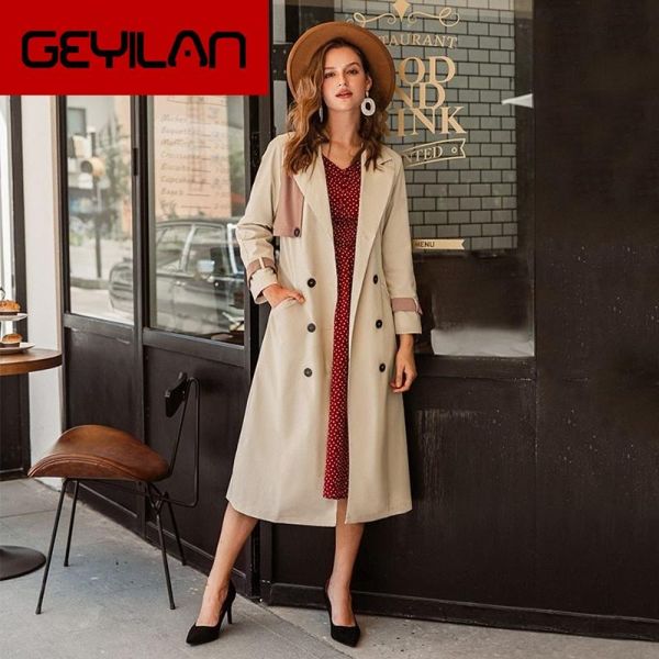 women's trench coats casual lapel splicing women long sleeve double breasted belt female windbreaker high street ladies wind coat, Tan;black
women's trench coats casual lapel splicing women long sleeve double breasted belt female windbreaker high street ladies wind coat, Tan;black
