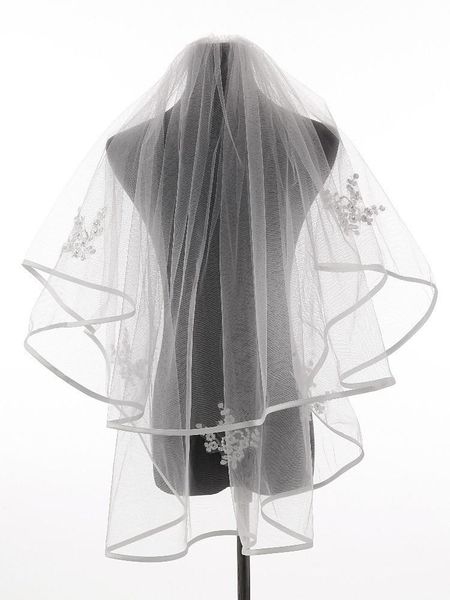 bridal veils arrival ivory white ribbon edge two layers wedding accessories tulle veil with comb, Black
bridal veils arrival ivory white ribbon edge two layers wedding accessories tulle veil with comb, Black