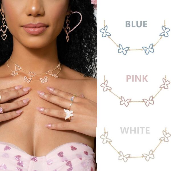 pendant necklaces 2021 ins blue pink hollow butterfly choker jewelry shiny crystal gold chain for women wedding gifts, Silver
pendant necklaces 2021 ins blue pink hollow butterfly choker jewelry shiny crystal gold chain for women wedding gifts, Silver
