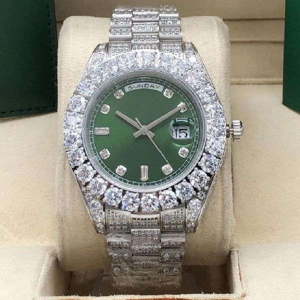 wristwatches 2021 models 43mm full diamond calendar waterproof luminous stainless man clock automatic mechanical watches, Slivery;brown
wristwatches 2021 models 43mm full diamond calendar waterproof luminous stainless man clock automatic mechanical watches, Slivery;brown