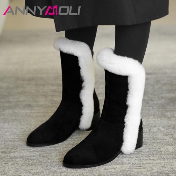 boots annymoli kid suede high heel mid calf women real leather chunky heels snow shoes zip round toe warm lady 34-40, Black
boots annymoli kid suede high heel mid calf women real leather chunky heels snow shoes zip round toe warm lady 34-40, Black