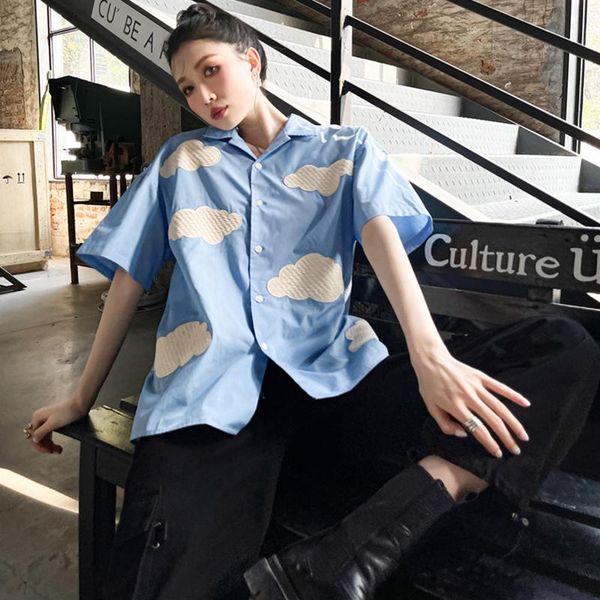 women's blouses & shirts oversized fashion embroidery loose 2021 spring summer short sleeve blusas mujer button up shirt, White
women's blouses & shirts oversized fashion embroidery loose 2021 spring summer short sleeve blusas mujer button up shirt, White