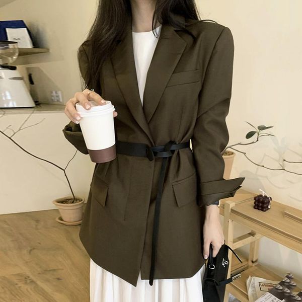 women's suits & blazers simple suit collar loose solid color long-sleeved jacket q029, White;black
women's suits & blazers simple suit collar loose solid color long-sleeved jacket q029, White;black