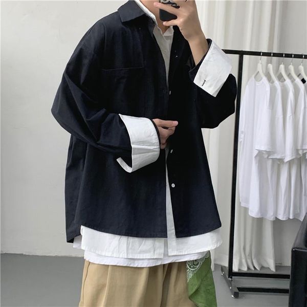 spring autumn fake two-piece shirt men korean fashion loose casual shirt men harajuku streetwear tooling long sleeve, White;black
spring autumn fake two-piece shirt men korean fashion loose casual shirt men harajuku streetwear tooling long sleeve, White;black