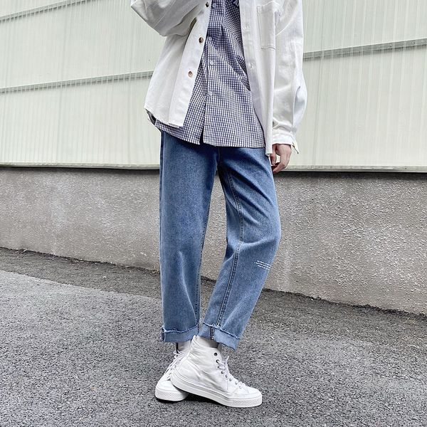 2021 new men's letter printed biker denim trousers solid color loose youth fashion casual pants stretch slim fit jeans size s-2xl caef, Blue
2021 new men's letter printed biker denim trousers solid color loose youth fashion casual pants stretch slim fit jeans size s-2xl caef, Blue