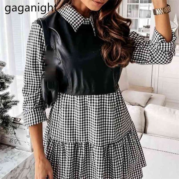 women fashion spring shirt dress office lady patchwork pu leather mini long sleeve plaid party es 210601, Black;gray
women fashion spring shirt dress office lady patchwork pu leather mini long sleeve plaid party es 210601, Black;gray