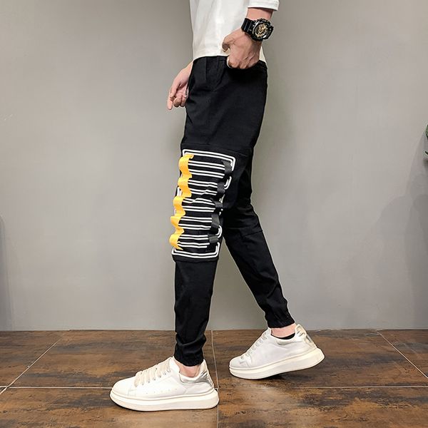 New Moda Outono Novo Coreano Magro Ajuste Fita Costura Carga Roupas Masculinas Todos Jogos Simples Calas Casuais Corredores SJ0J, Black
New Moda Outono Novo Coreano Magro Ajuste Fita Costura Carga Roupas Masculinas Todos Jogos Simples Calas Casuais Corredores SJ0J, Black