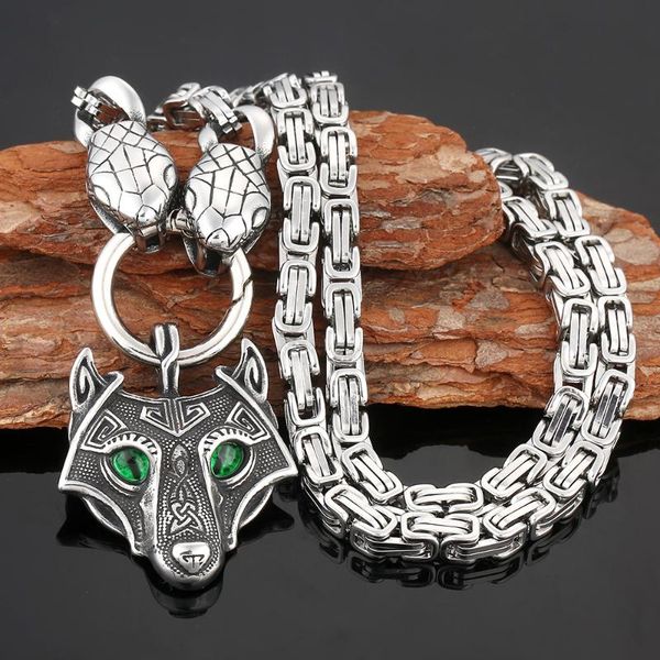 pendant necklaces snake wolf head necklace men jewelry norse viking stainless steel chain, Silver
pendant necklaces snake wolf head necklace men jewelry norse viking stainless steel chain, Silver
