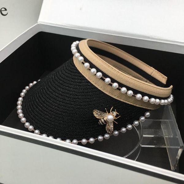 wide brim hats summer women's visor without perfume empty pearl hair hoop hairpin cap sunshade hat leisure wide-brim tide, Blue;gray
wide brim hats summer women's visor without perfume empty pearl hair hoop hairpin cap sunshade hat leisure wide-brim tide, Blue;gray