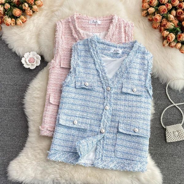 women's vests v-neck small fragrance vest women's autumn and winter loose korean temperament tweed tassel waistcoat, Black;white
women's vests v-neck small fragrance vest women's autumn and winter loose korean temperament tweed tassel waistcoat, Black;white