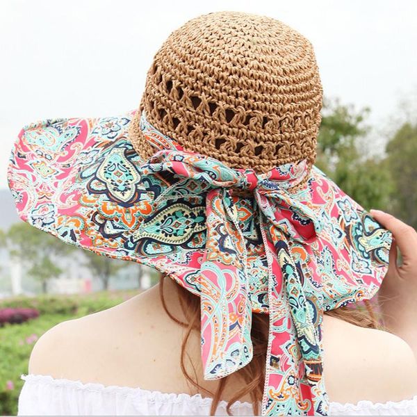 wide brim hats 2021summer women floppy hollow breathable straw bucket hat string bow print fishing beach sun protection caps, Blue;gray
wide brim hats 2021summer women floppy hollow breathable straw bucket hat string bow print fishing beach sun protection caps, Blue;gray