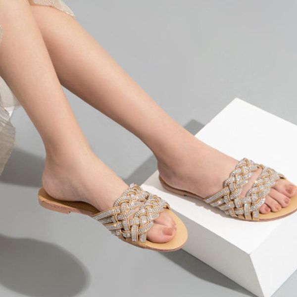 slippers 2021 women fashion peep toe crystal cross tied woman summer outdoor flats female casual shoes ladies big size footwear, Black
slippers 2021 women fashion peep toe crystal cross tied woman summer outdoor flats female casual shoes ladies big size footwear, Black