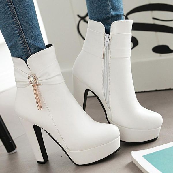 boots winter high heel platform keep warm snow women's mid-calf rhinestone bow low thick leather stiletto woman shoes, Black
boots winter high heel platform keep warm snow women's mid-calf rhinestone bow low thick leather stiletto woman shoes, Black
