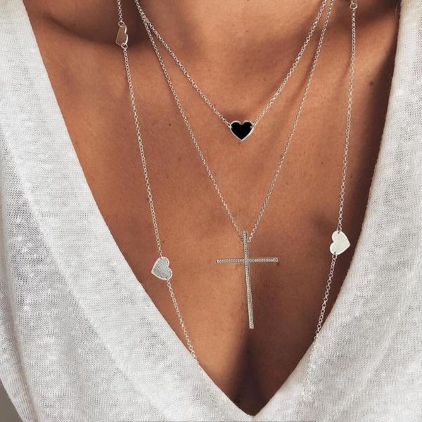 pendant necklaces necklace simple and stylish personality love cross multi-layer for women wholesale, Silver
pendant necklaces necklace simple and stylish personality love cross multi-layer for women wholesale, Silver