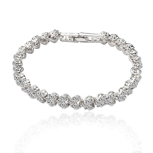 new temperament roman crystal simple zircon bracelet silver plated selling jewellery in europe and america, Black
new temperament roman crystal simple zircon bracelet silver plated selling jewellery in europe and america, Black