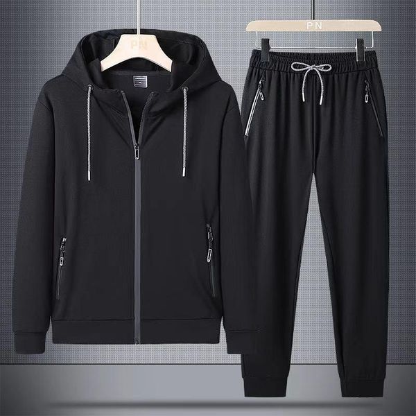 2021 autumn casual sports suit men's spring and autumn black hoodie running long sportswear suit two-piece, White;black
2021 autumn casual sports suit men's spring and autumn black hoodie running long sportswear suit two-piece, White;black