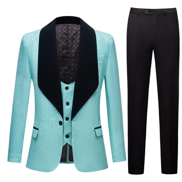 men's suits & blazers fashion groom blue jacquard men suit set tuxedos wear wedding party groomsman 3pcs(jacket+pant+vest), White;black
men's suits & blazers fashion groom blue jacquard men suit set tuxedos wear wedding party groomsman 3pcs(jacket+pant+vest), White;black
