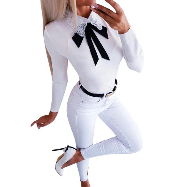 new autumn bow neck women shirt blouse lace long sleeve slim shirt female casual vintage blouse feminine clothes, White
new autumn bow neck women shirt blouse lace long sleeve slim shirt female casual vintage blouse feminine clothes, White