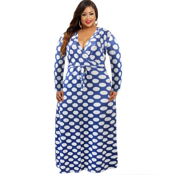 women's plus size l-5xl summer new fashion dress large women's v-neck long sleeve polka dot dress long skirt sale
women's plus size l-5xl summer new fashion dress large women's v-neck long sleeve polka dot dress long skirt sale