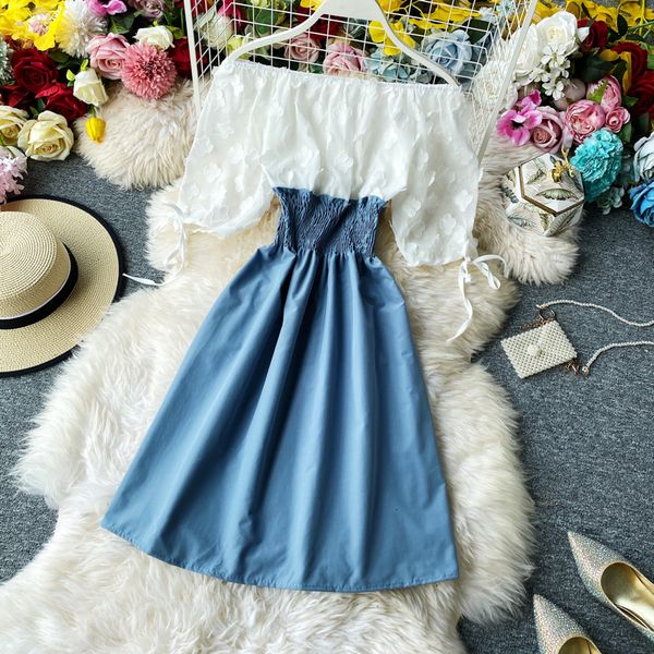 2021 summer chiffon patchwork women slim short sleeve off shoulder es vestidos mujer ladies casual robe gq7d, Black;gray
2021 summer chiffon patchwork women slim short sleeve off shoulder es vestidos mujer ladies casual robe gq7d, Black;gray