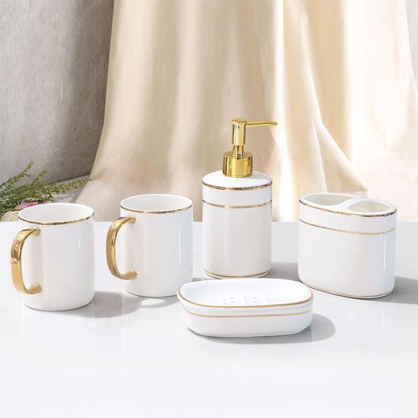 bath accessory set bathroom sets ceramic gold rim toilet accessories toothbrush holder lotion dispenser mouth cups soap dish for shower room
bath accessory set bathroom sets ceramic gold rim toilet accessories toothbrush holder lotion dispenser mouth cups soap dish for shower room