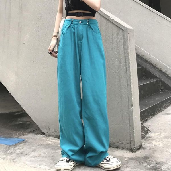 women's jeans jumprs vintage women streetwear loose wide legs low waist y2k baggy denim pants solid korean pocket 2021, Blue
women's jeans jumprs vintage women streetwear loose wide legs low waist y2k baggy denim pants solid korean pocket 2021, Blue