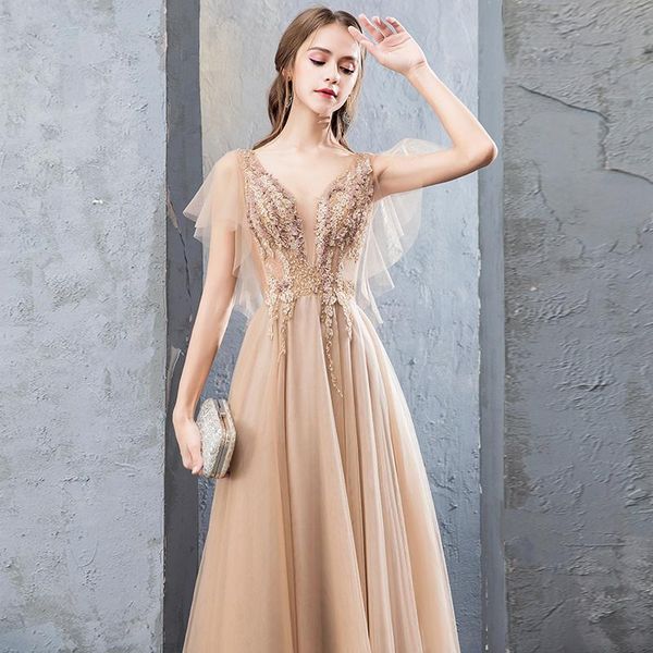 party dresses gorgeous tulle evening dress refinement lace applique a-line prom hand made beaded floor length gowns, White;black