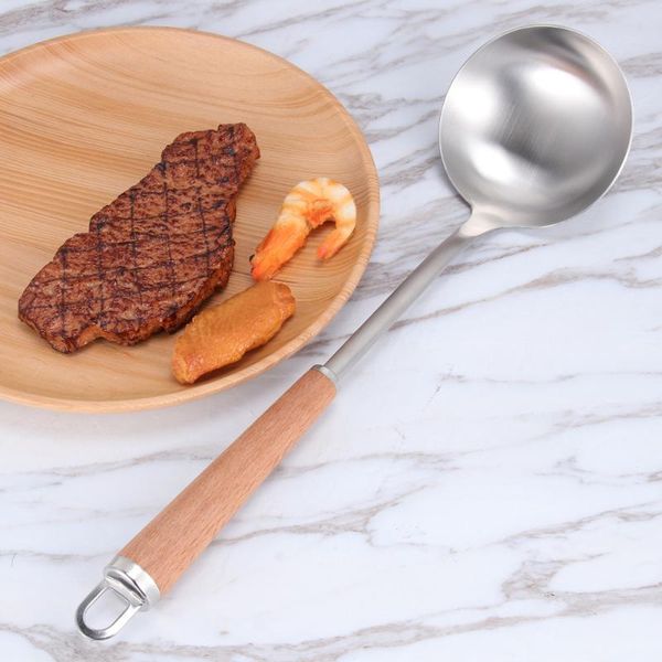 stainless steel soup ladle long beech handle cooking spoon utensil with hook for kitchen restaurant
stainless steel soup ladle long beech handle cooking spoon utensil with hook for kitchen restaurant