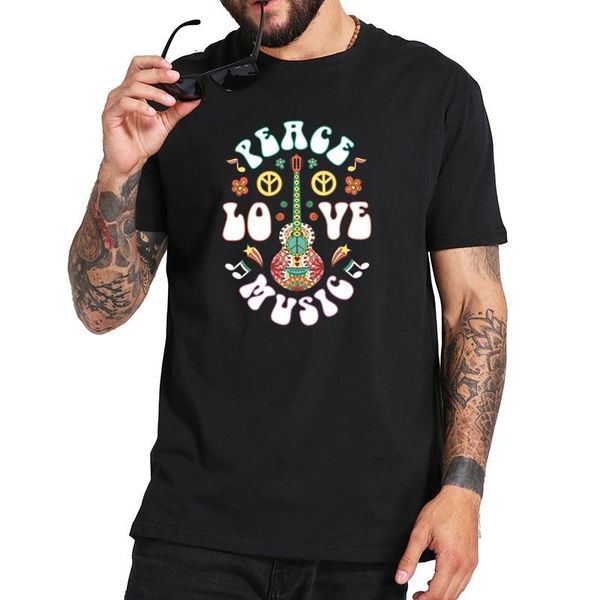 men's t-shirts peace love music hippie journal hippies art t shirt short sleeved eu size 100% cotton tee, White;black
men's t-shirts peace love music hippie journal hippies art t shirt short sleeved eu size 100% cotton tee, White;black