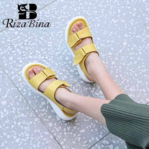 sandals rizabina spring women real leather platform casual shoes hook&loop fashion outdoor ladies footwear size 36-41, Black
sandals rizabina spring women real leather platform casual shoes hook&loop fashion outdoor ladies footwear size 36-41, Black
