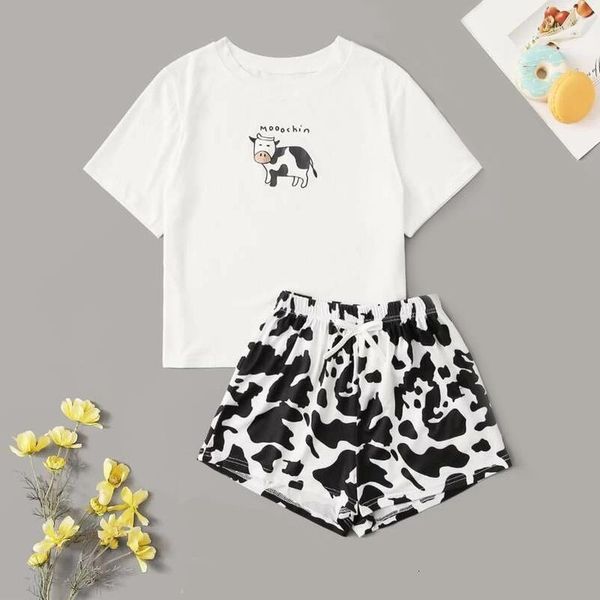 cow print cute pajamas cotton 2020 pijama verano mujer sleepwear set women home clothes pajamas with shorts pizama damska, Black;red
cow print cute pajamas cotton 2020 pijama verano mujer sleepwear set women home clothes pajamas with shorts pizama damska, Black;red