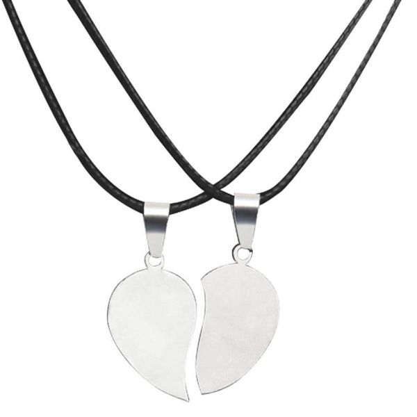 pendant necklaces 1pair heart shaped couple stainless steel necklace set memorial all-match exquisite simple jewelry gift, Silver
pendant necklaces 1pair heart shaped couple stainless steel necklace set memorial all-match exquisite simple jewelry gift, Silver