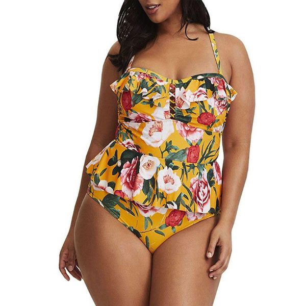 women's swimwear 2021 women plus size swimsuit printed ruffle fat bikini set high waist bathing suit summer beachwear, White;black
women's swimwear 2021 women plus size swimsuit printed ruffle fat bikini set high waist bathing suit summer beachwear, White;black