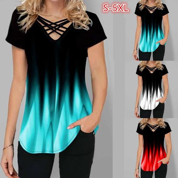 women's t-shirt tie dye gradient print t shirt women short sleeve v-neck cross 5xl plus size female shirts casual summer 2021, White
women's t-shirt tie dye gradient print t shirt women short sleeve v-neck cross 5xl plus size female shirts casual summer 2021, White