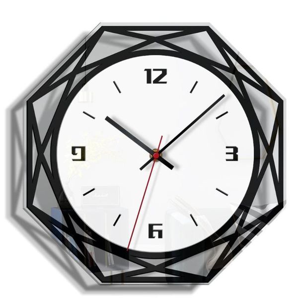 home art creativity modern black and white polygon acrylic silent wall clocks home decorate
home art creativity modern black and white polygon acrylic silent wall clocks home decorate