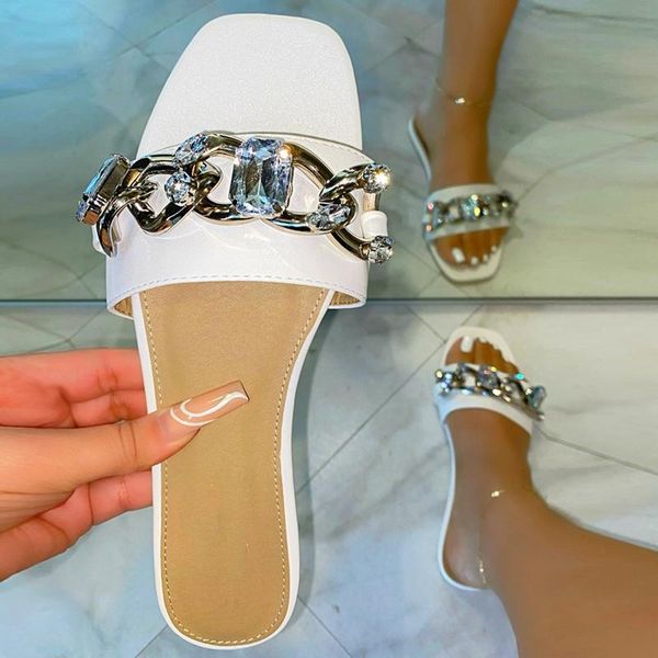 slippers savaly shoes for women 2021 metal chain design mules diamond slides flip flops office ladies luxury flat wholesale item, Black
slippers savaly shoes for women 2021 metal chain design mules diamond slides flip flops office ladies luxury flat wholesale item, Black