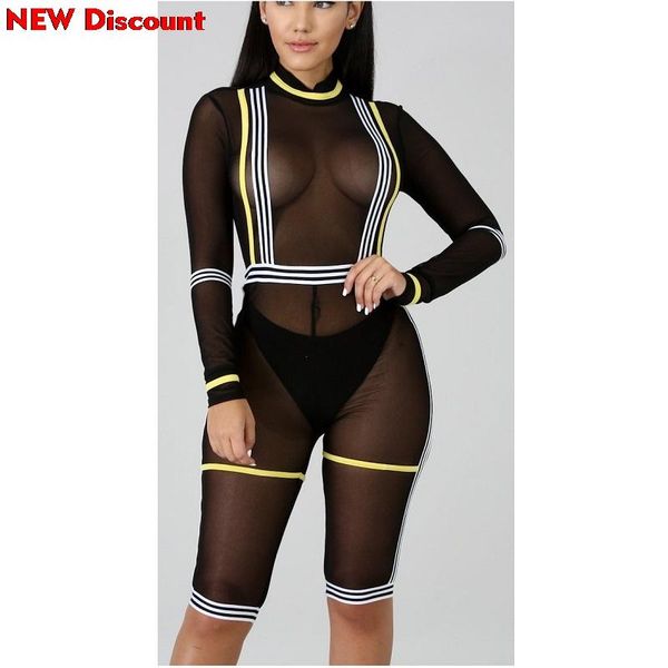 women's jumpsuits & rompers striped see through mesh bodysuit transparent jumpsuit women woman skinny overalls lace playsuit, Black;white
women's jumpsuits & rompers striped see through mesh bodysuit transparent jumpsuit women woman skinny overalls lace playsuit, Black;white